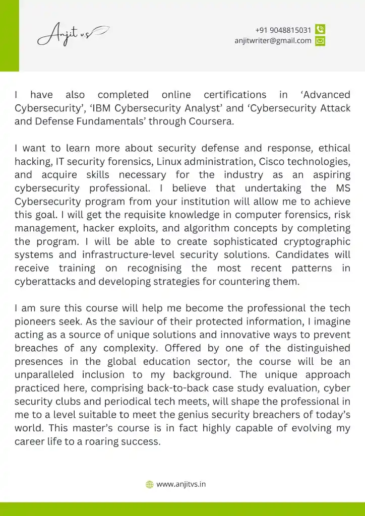 cyber security personal statement uk