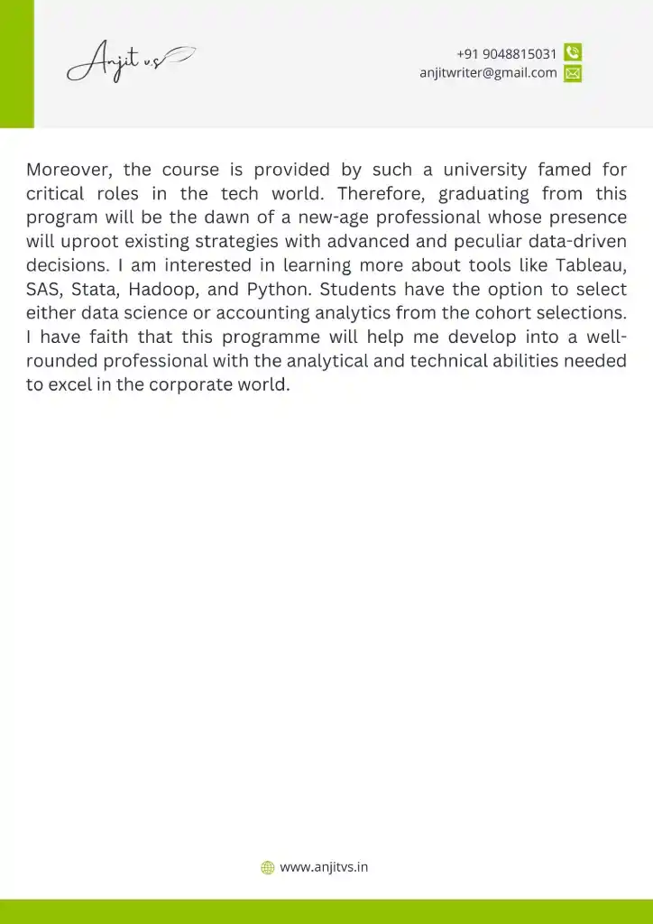 data science personal statement example