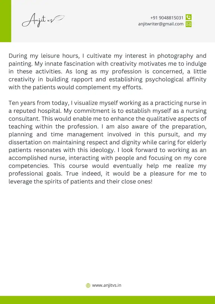 Nursing Personal Statement Example 3 1