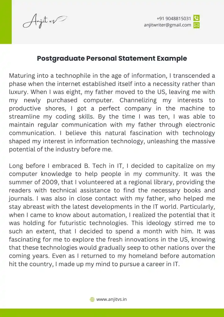 masters personal statement northumbria