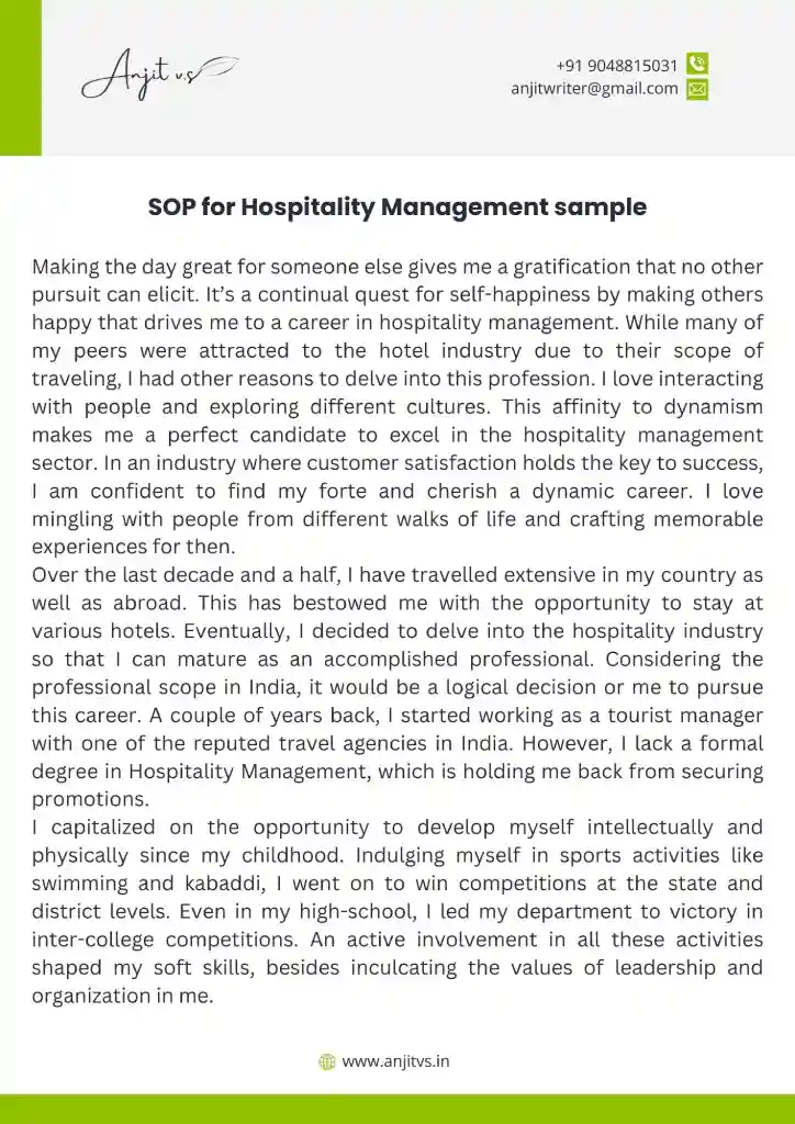 SOP For Hospitality Management Format And Samples 2023