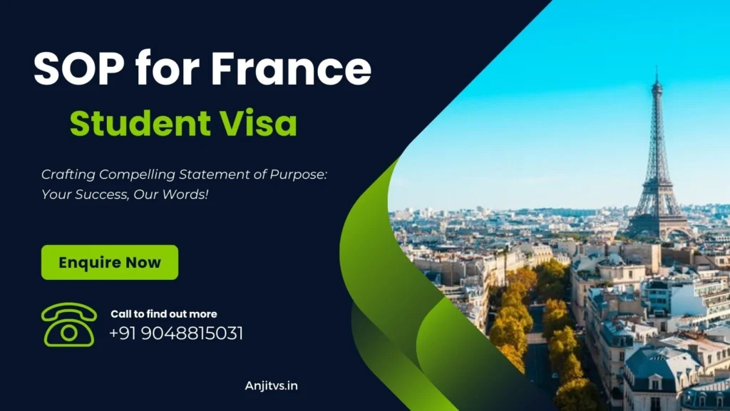 sop for france student visa samples, format and tips