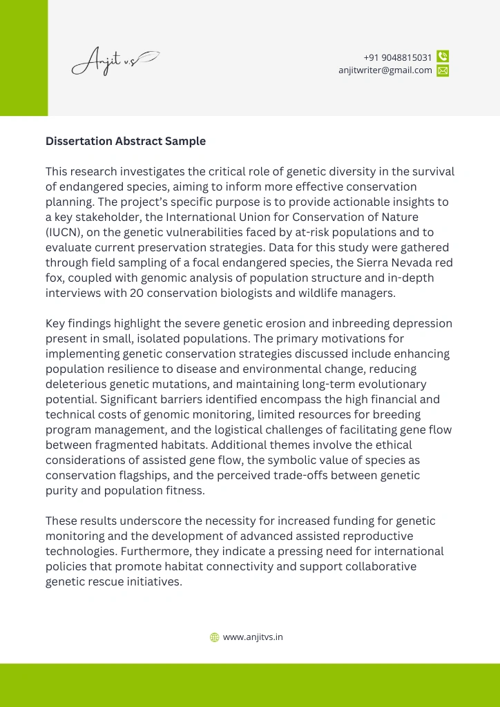dissertation sample